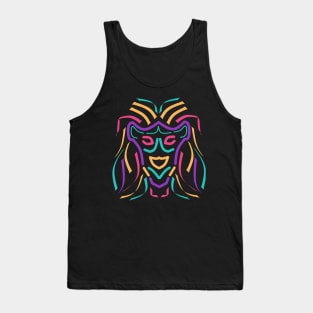 Lion animal with monoline style Tank Top